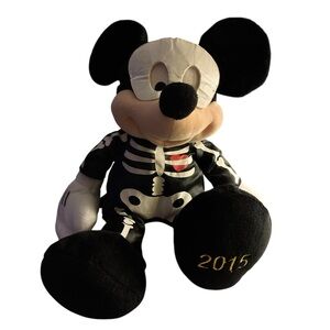 Disney Store 2015 Halloween Skeleton Mickey Mouse Plush